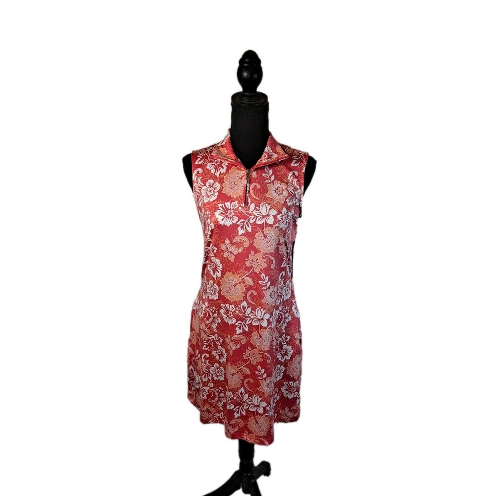Emerald 18 Women's Golf Dress Size S Sleeveless Floral Wicking UPF 50+ Stretch